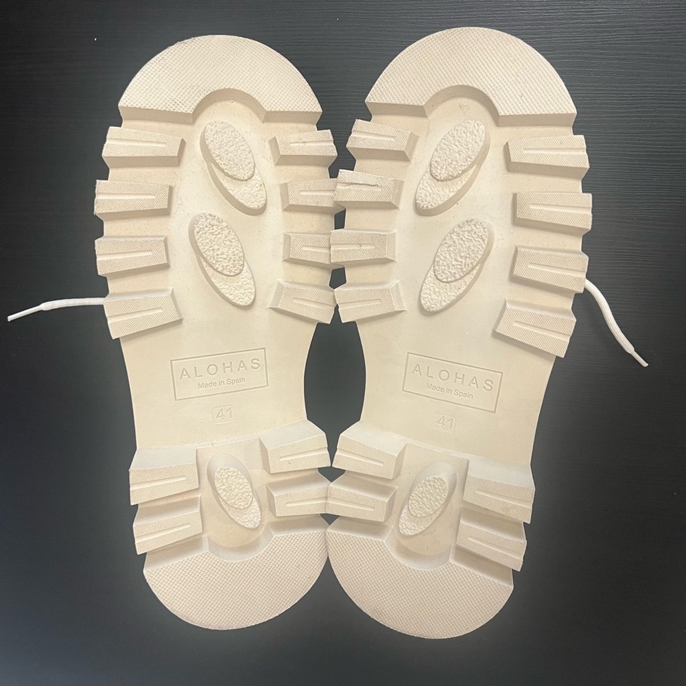 ALOHAS Leather Tycoon Loafers Platform Ivory Cream Size 41 Size 10 Size 10.5 - Picture 10 of 16